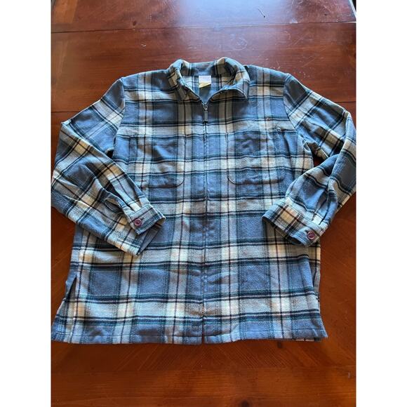 Classics by Jantzen Vintage Blue Plaid Shirt Jacket Size S - Picture 6 of 10
